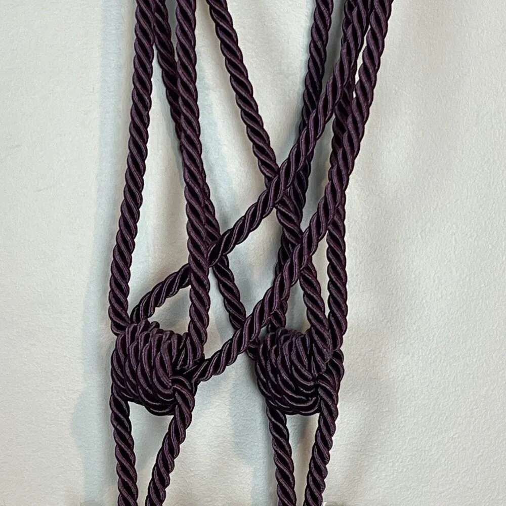 1 Pair Deep Purple Curtain Tieback Tassel Crystal Ball Rope Tiebacks Home Decor